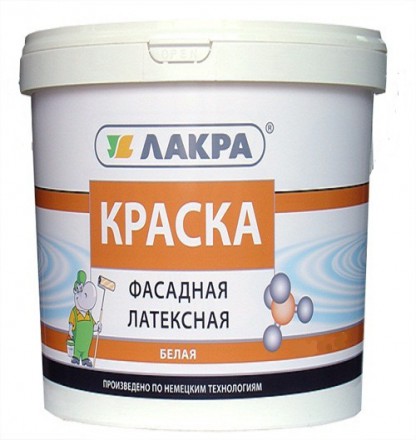 Краска ЛАКРА латексная фасадная (белая), 40кг